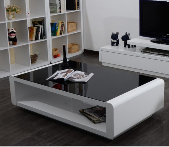 Coffee Table With Black Glass Top DH-T0318-120AZ
