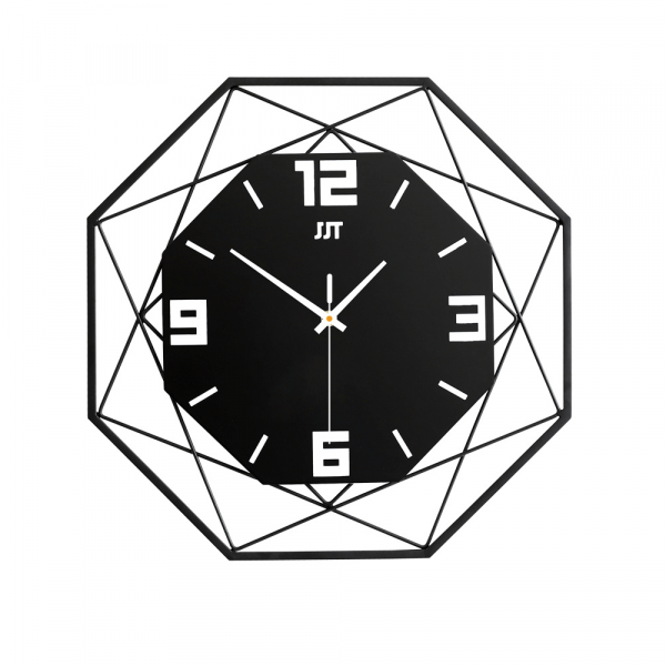 55*55 Black Tube Polygonal Wall Clock