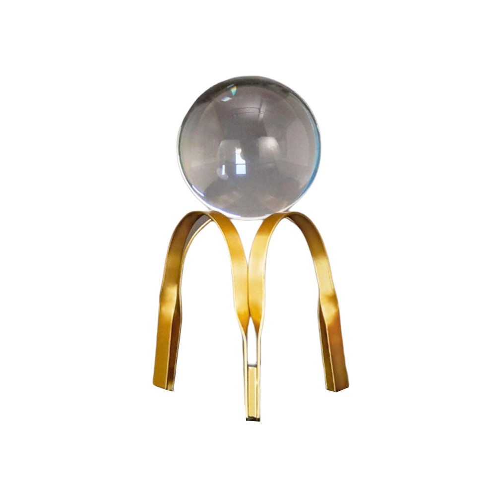 Modern Luxury Crystal Ball On Gold 3 Leged Pedestal