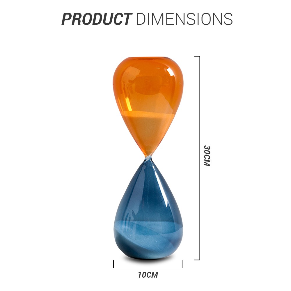 Orange & Blue Glass Table Hourglass 60 Minutes 20165560