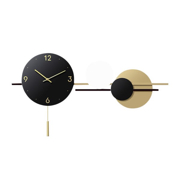 Modern Black Gold & White Wall Clock 99058