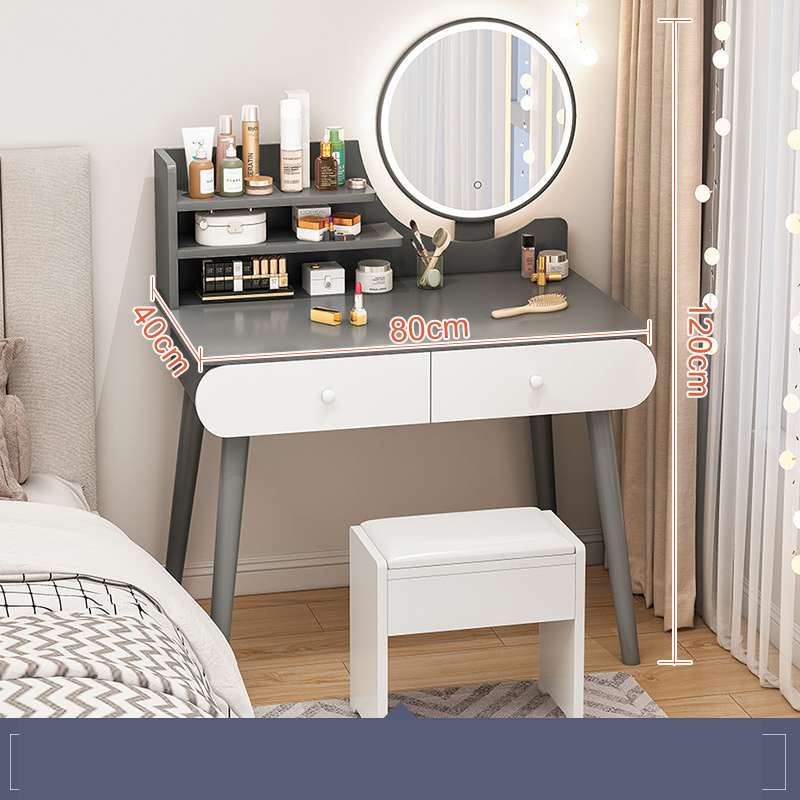 Luxury Style Bedroom Furniture Storage Girls Dresser Modern European Make Up Dressing Table With LED Mirror XU060235