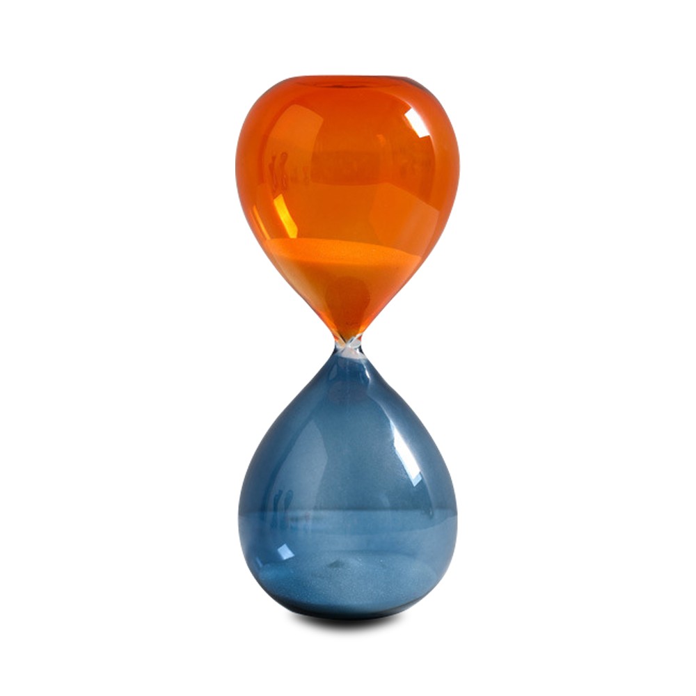 Orange & Blue Glass Table Hourglass 15 Minutes 20165558