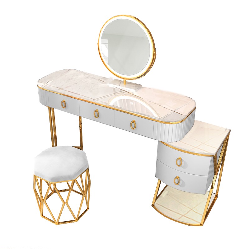 Modern Luxury Dressing Table White & Gold C-1.2