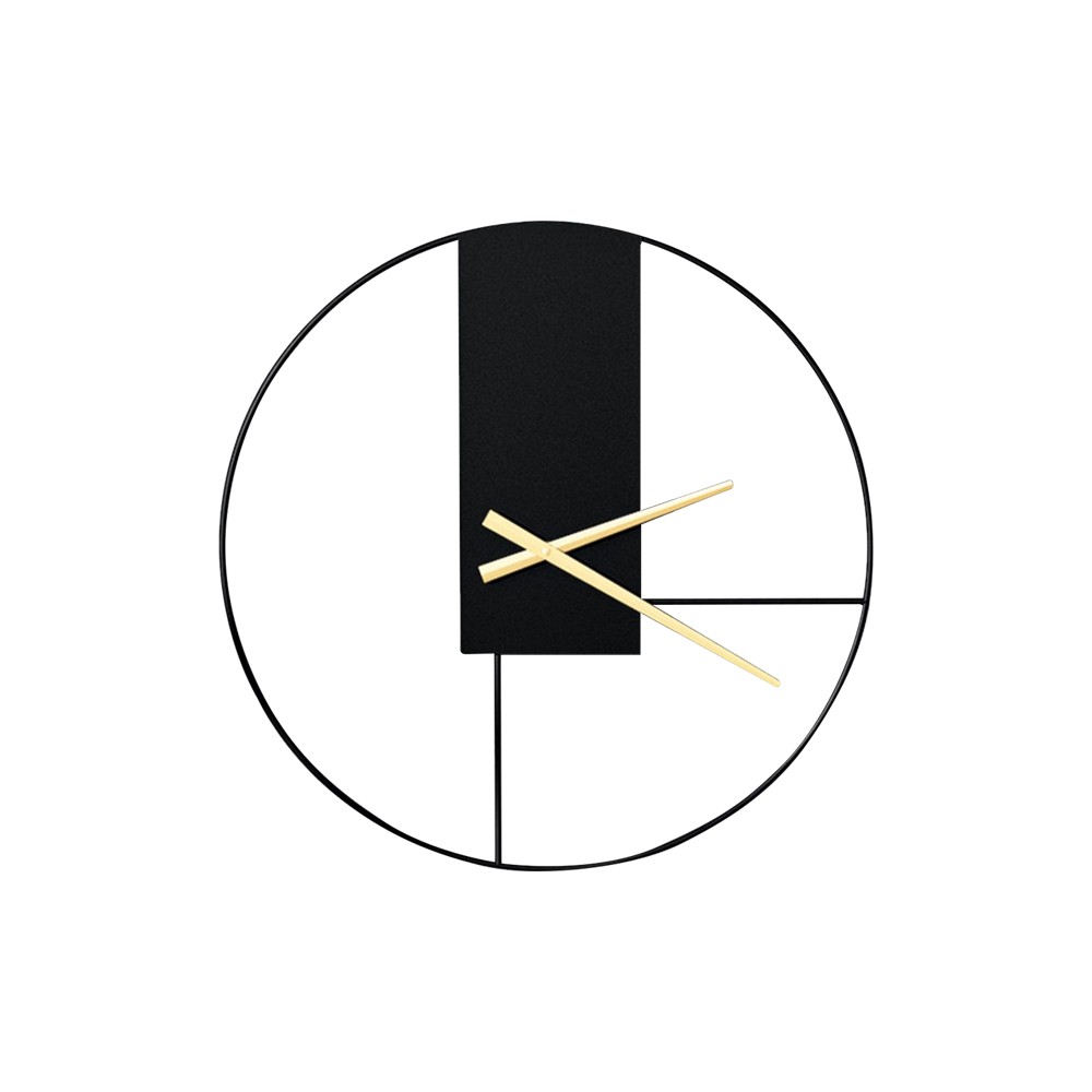 Modern Black Clock With Gold Finish 60cm