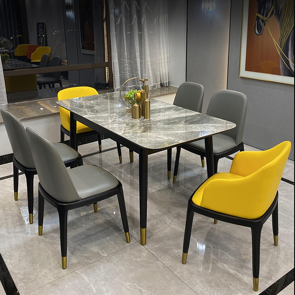 Modern Luxury Extendable Dinner Table With Six Chairs 310&A19