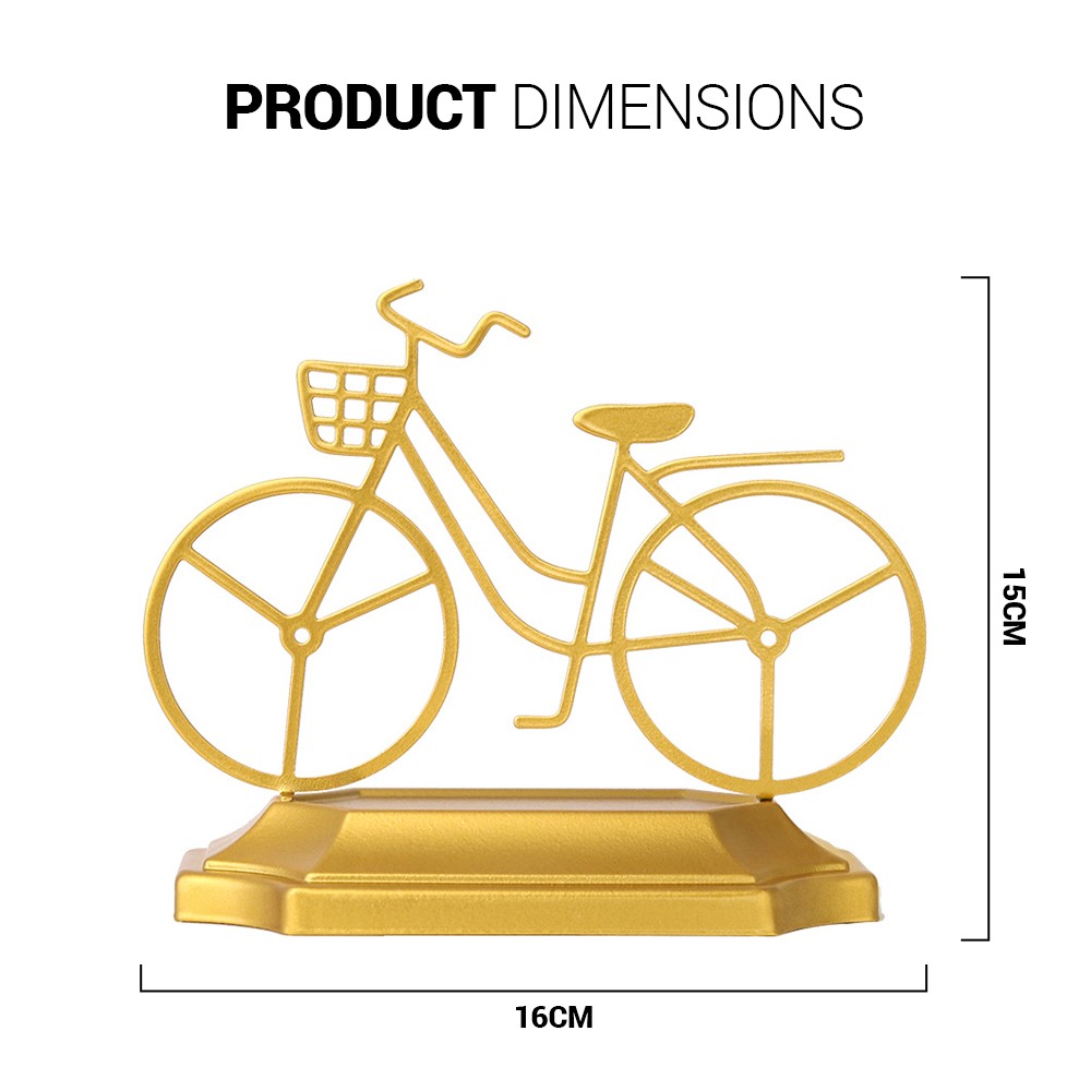 Modern Gold Bicycle With Bowl Table Decor
