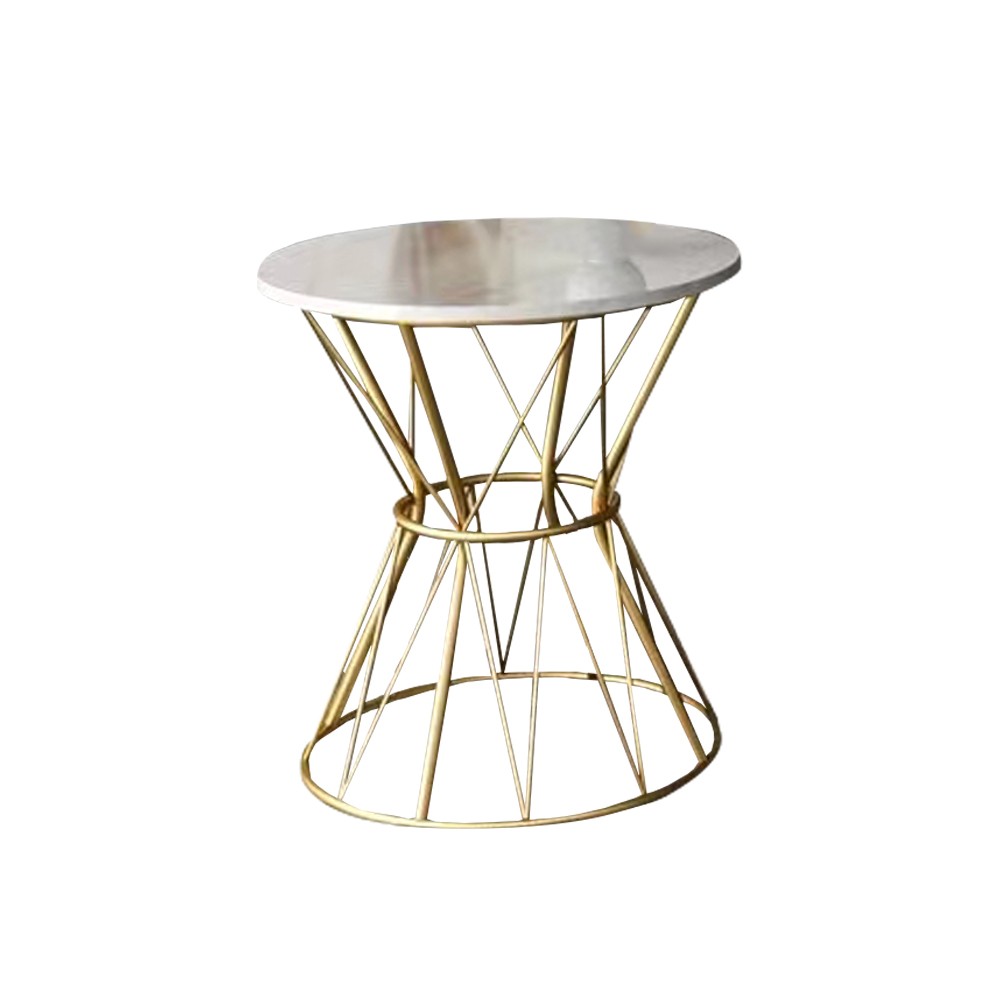 Modern White & Gold Side Coffee Table Z-027